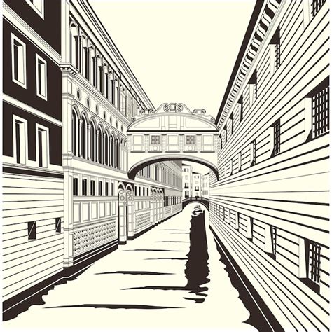 Premium Vector Bridge Of Sighs Venice