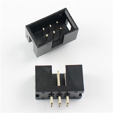 Pcs Mm X Pin Pin Straight Male Shrouded Pcb Box Header Idc