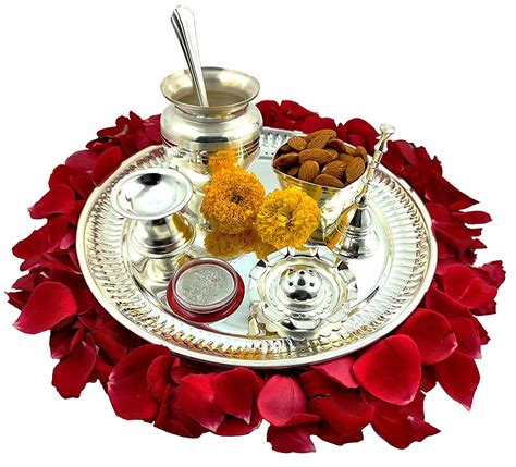 Nobility Premium Silver Plated Puja Thali Set Inch With German