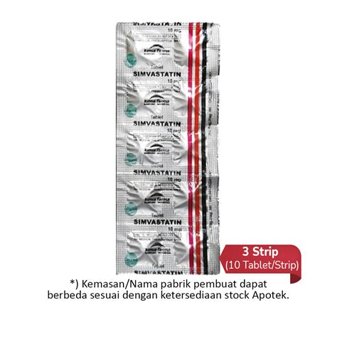 Simvastatin Mg Strip Tablet Strip Obat Rutin Kegunaan