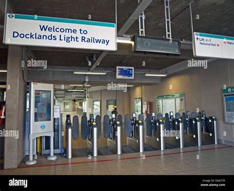 Ticket barriers at Woolwich Arsenal DLR Station, Woolwich, London ...