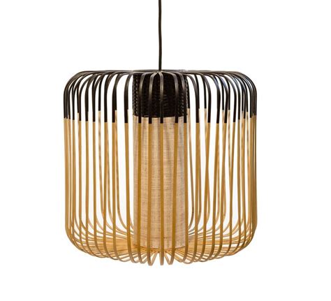 Suspension Bamboo Light M Black Bambou Noir H40cm Ø45cm