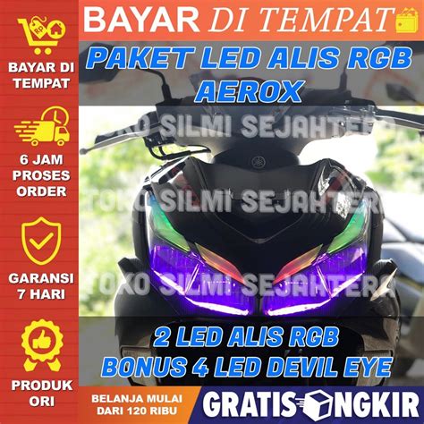 Jual Paketan Lampu Alis Rgb Aerox Bonus Devil Eye Lampu Alis Running