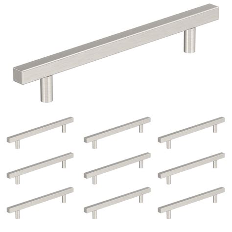 Bar Pull Square Collection 10 Pack 6 516 160mm Centers Pull In Satin Nickel By Amerock