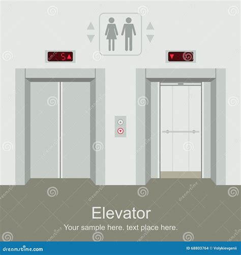 Elevador Abierto Y Puertas Cerradas Ilustraci N Del Vector