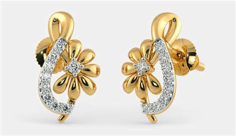 Latest Indian Gold Stud Earring Designs - Dhanalakshmi Jewellers