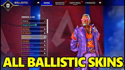 All Legendary Ballistic Skins Youtube