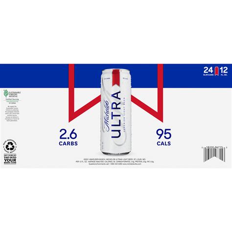 Michelob Ultra Superior Light Beer Domestic Lager 24 Pack 12 Fl Oz Aluminum Cans 4 2 Abv