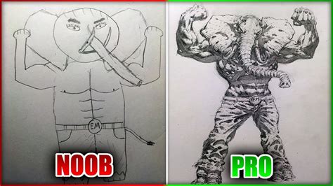 PRO REDRAWS NOOBS DRAWING!! - YouTube