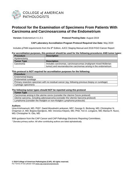 PDF Protocol For The Examination Of Specimens From Patients