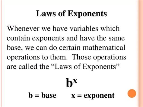 Ppt Laws Of Exponents Powerpoint Presentation Free Download Id 2792557