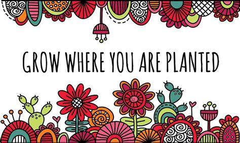 Grow Where You Are Planted Doodles Doodle Art Vector Illustration