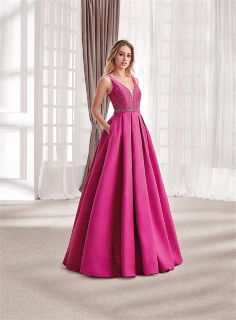 Nuribel Vestido Palabra De Honor Fucsia Fiesta Atelier Yuwa Ciao Jp