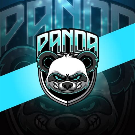 Logotipo Da Mascote Do Panda Esport Vetor Premium