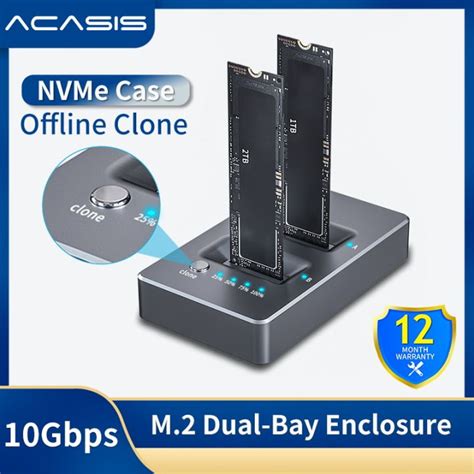 ACASIS Dual Bay M 2 NVME SSD Enclosure With Offline Clone Function USB