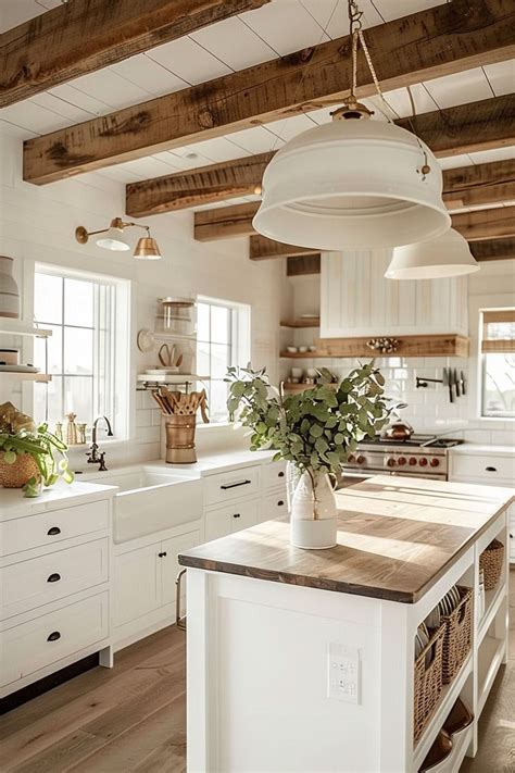 timeless elegance farmhouse kitchen  white cabinets quiet