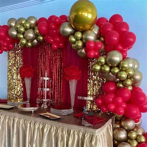 30 60 Stücke Rot Und Goldene Luftballons Set Mit Gold Konfetti