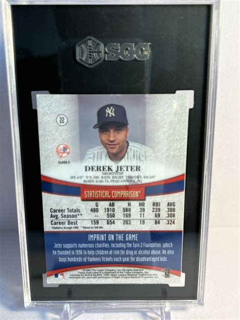 Derek Jeter Topps Gold Label Class Sgc Nyy Goat Ebay