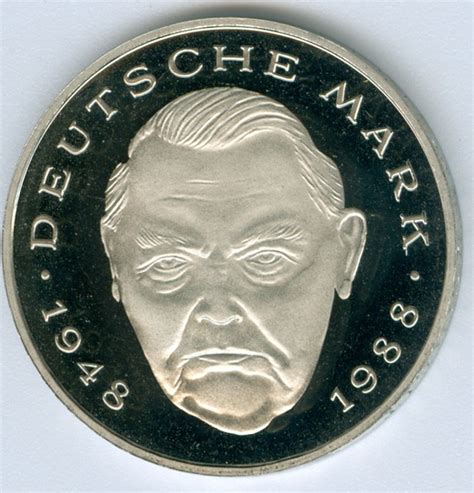 Bundesrepublik Deutschland 2 DM Ludwig Erhard 2001 A PP MA Shops