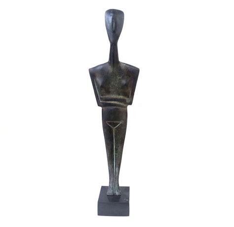 Big Cycladic Idol Bronze Sculpture Of Cycladic Idol Greek Metal Art