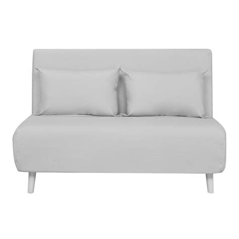 Banquette Lit Convertible 2 Places Simili Cuir Blanc Bibao