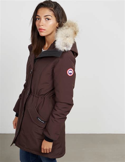 Canada Goose Goose Womens Rossclair Padded Parka Jacket Brown Brown Lyst