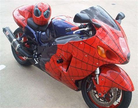 Spiderman Spiderman Radioactive Spiderman Motorcycle Painting