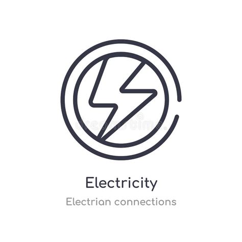 Electricity Outline Icon Isolated Line Vector Illustration From