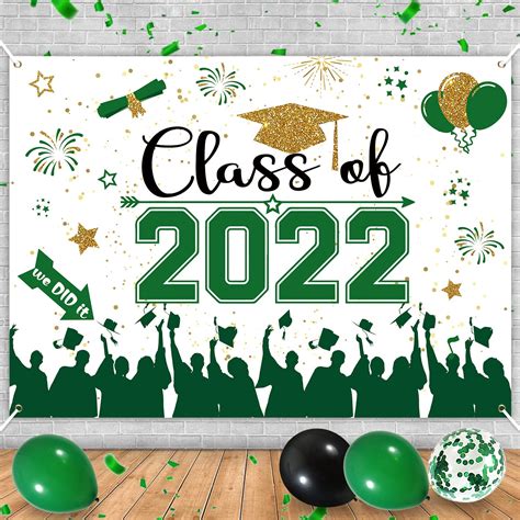 Buy 2022 Graduation Backdrop Banner 70 X 42 Green Graduation Banner