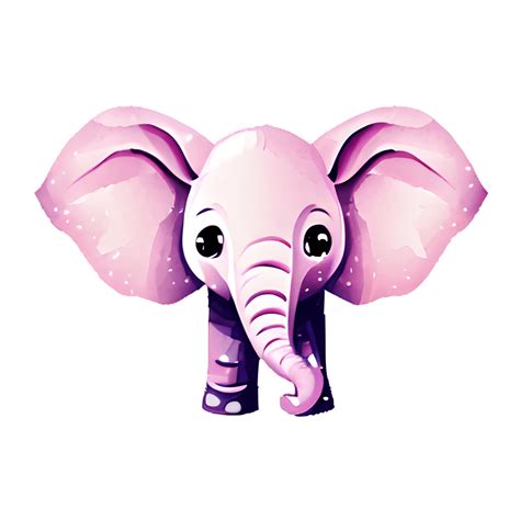 Cute Pink Elephant With Rosy Cheeks · Creative Fabrica