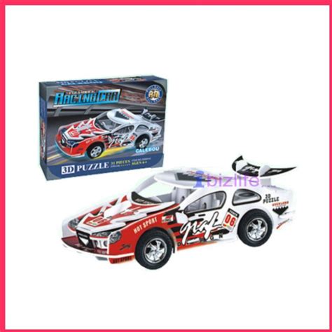 PAPER 3D puzzle DIY jigsaw model movable Racing CAR with Pull-back ...