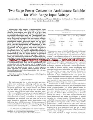 Two Stage Power Conversion Architecture Suitable For Wide Range Input