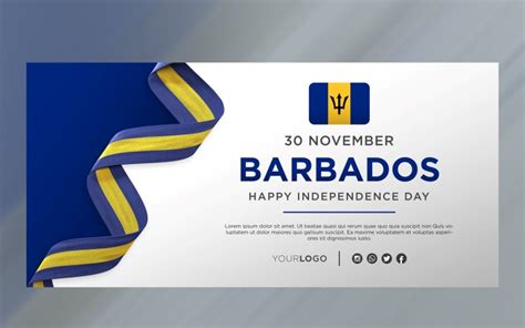 Barbados National Independence Day Celebration Banner National Anniversary