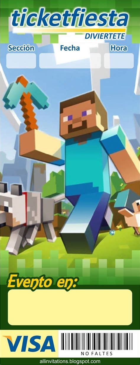 Invitaciones De Minecraft Para Imprimir Gratis Tarjetas De Cumpleaños Gratis Para Con Imágenes