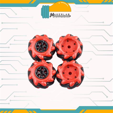 Mm Mecanum Wheel Set Omnidirectional Smart Robot Car Black Red Yellow