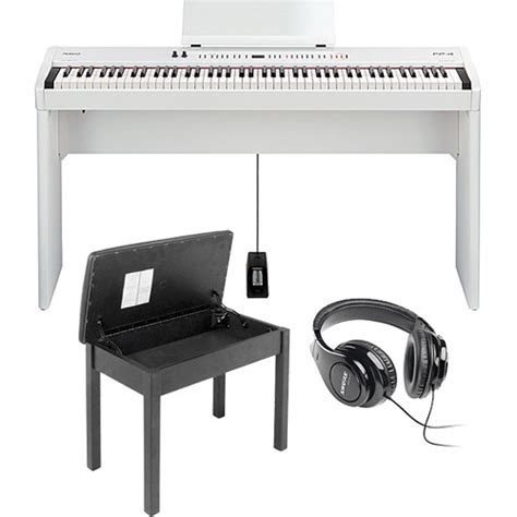 Roland Fp Key Digital Piano Home Studio Bundle White B H