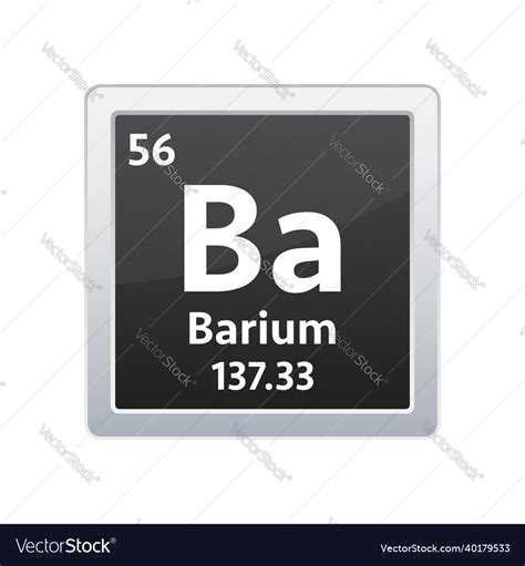 Barium symbol chemical element of the periodic Vector Image 