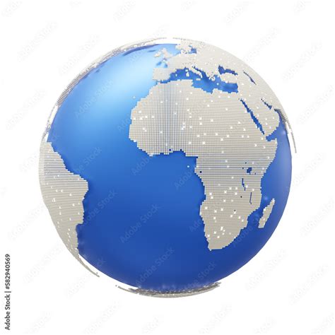 Earth Globe Blue With Pinpoints White Light Location Point Marker Of