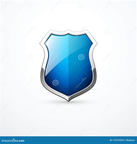 Vector Blue Shield Icon Stock Vector Illustration Of Background