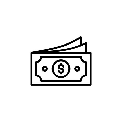 Money Cash Wealth Payment Line Icon Vector Illustration Logo