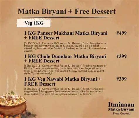 Menu Of Itminaan Biryani Dum Pukht Airoli Navi Mumbai