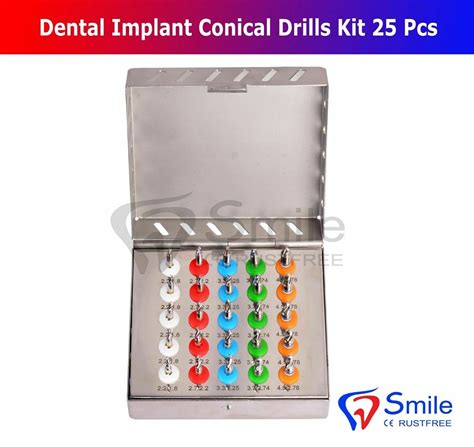 Dental Implant Conical Drills Kit With Integral Stoppers Stopper