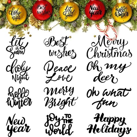 Chinco Sheets Christmas Words Vinyl Decals Holiday Letter Greeting