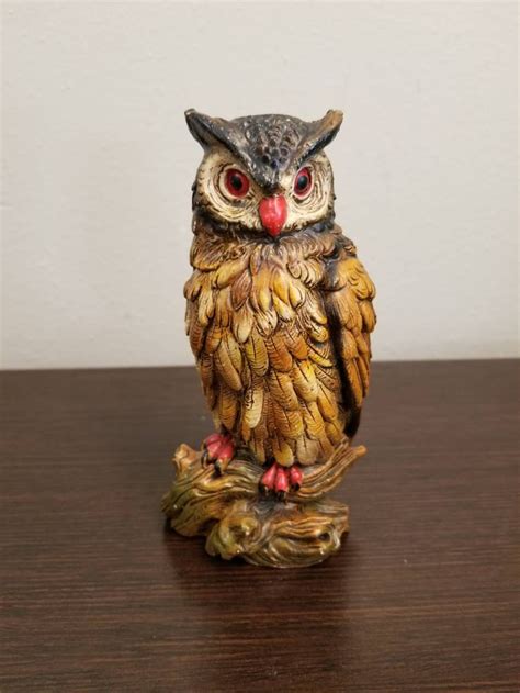 Set Of 2 Vintage Handmade Owl Figures Etsy