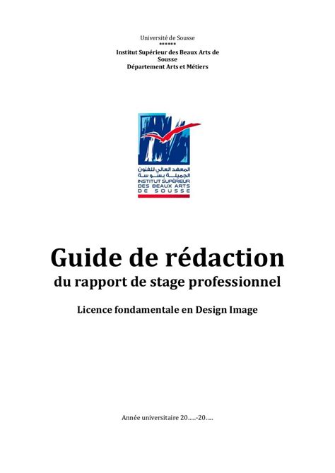 Guide De Redaction Du Rapport De Stage Professionnel DIm PDF Par IMac