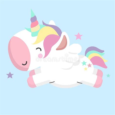 Caricatura Del Doodle Del Personaje De Unicornio Lindo Stock De