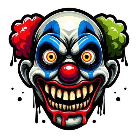 Creepy Clown Face Mascot Vector Illustration On White Background