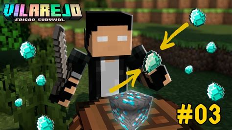 Achei Diamante Vilarejo Minecraft Survival Youtube