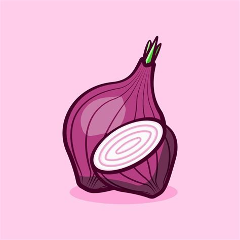 Cute Illustration Of Onion In Cartoon Style On Isolated Background