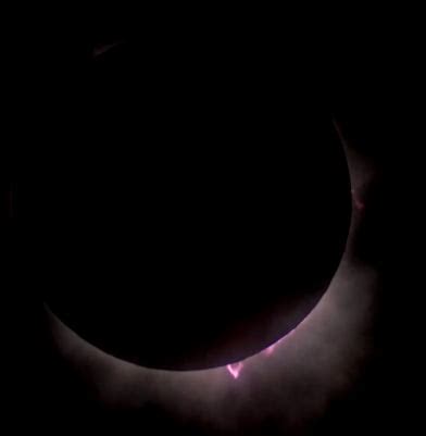 During Totality A Massive Solar Prominence Became Visible To The Naked